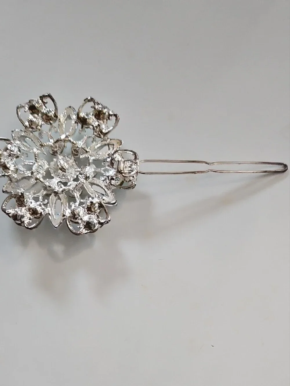 Unlisted Iridescent Crystal Floral Brooch - Clear & Aurora